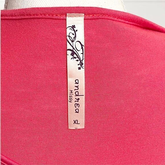 Andrea Orange & Navy Blue Maxi Tank Dress Sz XL - Picture 6 of 7